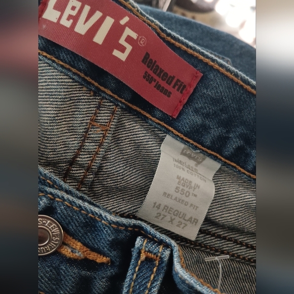 Levis 550 Boy’s 14R Jeans 27X27 Blue Denim Relax Fit Straight Leg Made In Egypt - Picture 7 of 8